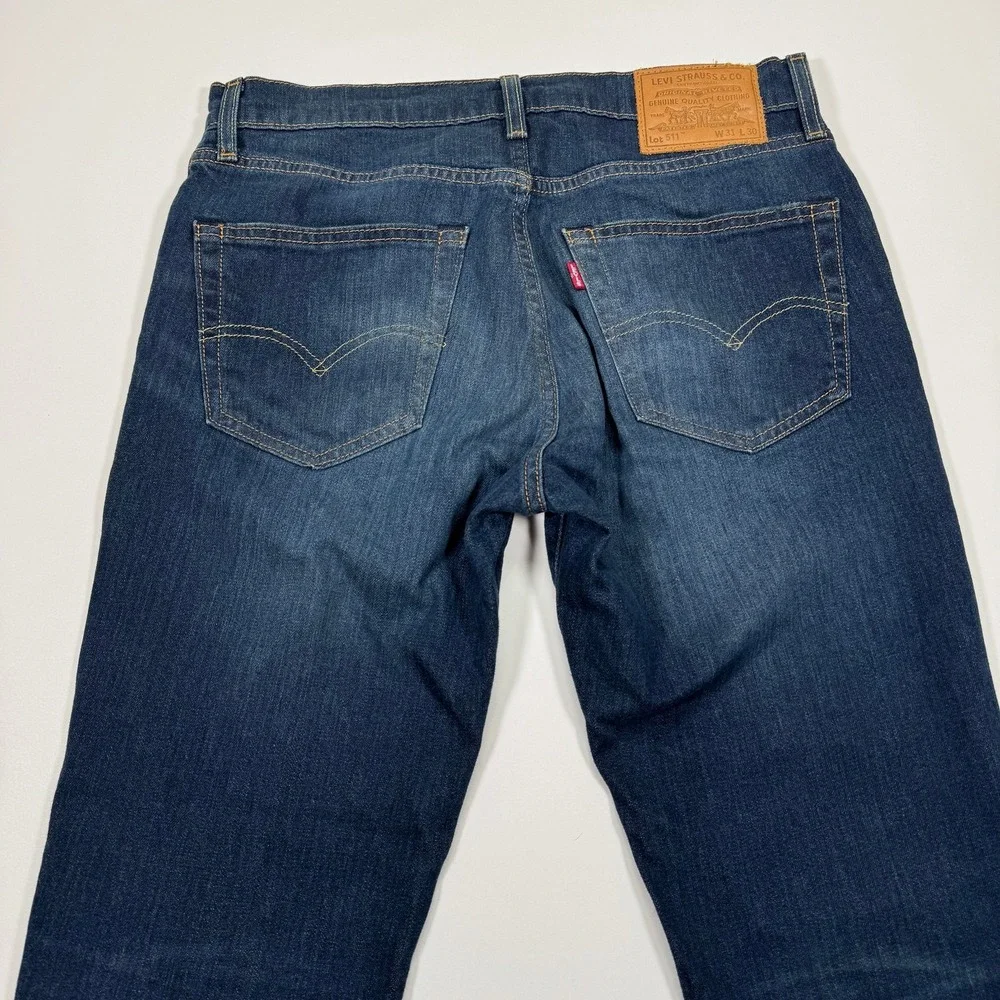 Levi's Premium 511 Slim Fit Jeans Mens 31x30 Dark Wash Blue Denim Big E